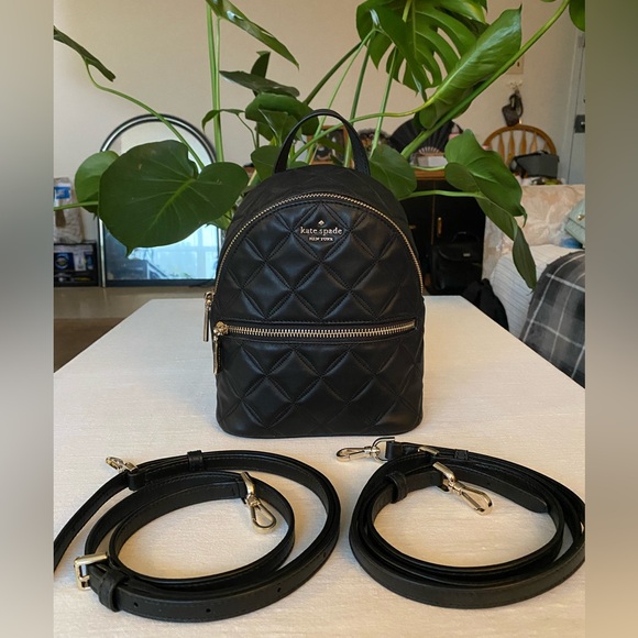 Kate Spade Black Quilted Backpack - Picture 2 of 10